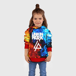 Толстовка-худи детская Linkin park битва огней, цвет: 3D-красный — фото 2