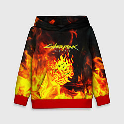 Толстовка-худи детская Samurai fire cyberpunk, цвет: 3D-красный
