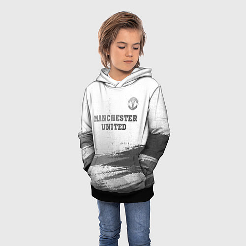 Детская толстовка Manchester United - white gradient посередине / 3D-Черный – фото 3