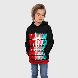 Толстовка-худи детская Doom logo надписи, цвет: 3D-красный — фото 2