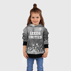 Толстовка-худи детская Leeds United - grey gradient посередине, цвет: 3D-черный — фото 2