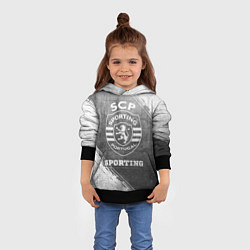 Толстовка-худи детская Sporting - grey gradient, цвет: 3D-черный — фото 2