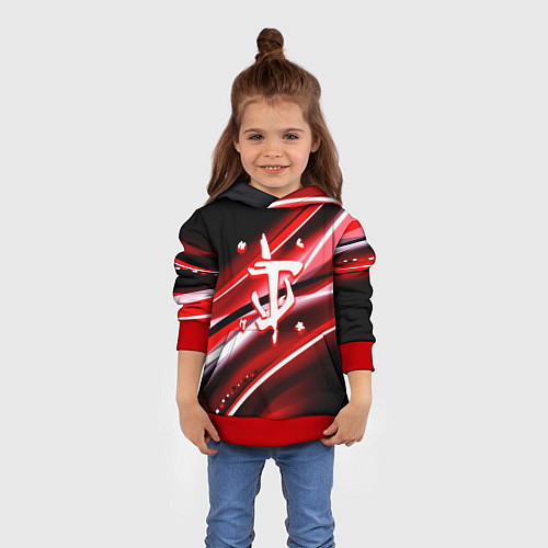 Детская толстовка Doom logo geometry / 3D-Красный – фото 4
