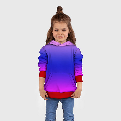 Детская толстовка Неоновая градиент абстракция / 3D-Красный – фото 4