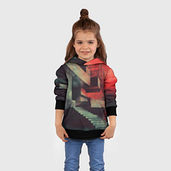 Толстовка-худи детская Бетонный брутализм, цвет: 3D-черный — фото 2