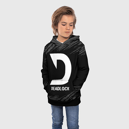 Детская толстовка Deadlock glitch на темном фоне / 3D-Черный – фото 3
