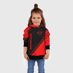 Толстовка-худи детская Genesis - red gradient вертикально, цвет: 3D-черный — фото 2