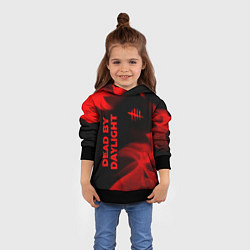 Толстовка-худи детская Dead by Daylight - red gradient вертикально, цвет: 3D-черный — фото 2