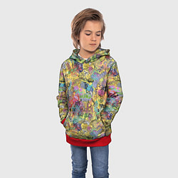 Толстовка-худи детская Граффити на стене, цвет: 3D-красный — фото 2