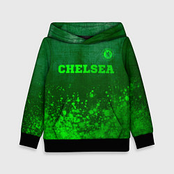 Толстовка-худи детская Chelsea - green gradient посередине, цвет: 3D-черный