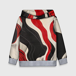 Толстовка-худи детская Абстрактные волнистые полосы, цвет: 3D-меланж