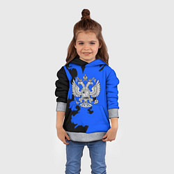 Толстовка-худи детская Россия герб патриот, цвет: 3D-меланж — фото 2