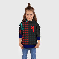 Толстовка-худи детская Sally face текстура глитч, цвет: 3D-синий — фото 2