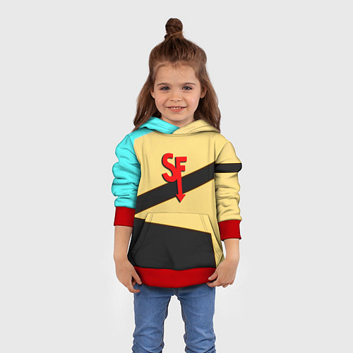 Детская толстовка Салли фейс геометрия / 3D-Красный – фото 4