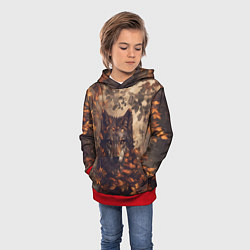 Толстовка-худи детская Матёрый волк, цвет: 3D-красный — фото 2