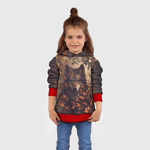 Детская толстовка Матёрый волк / 3D-Красный – фото 4