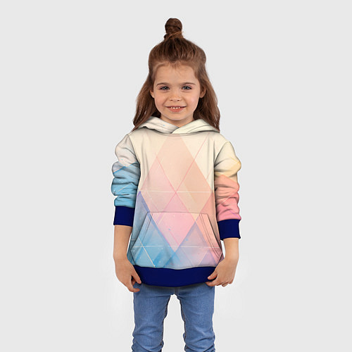 Детская толстовка Abstract art - triangle / 3D-Синий – фото 4