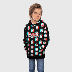 Толстовка-худи детская Roblox pattern glitch, цвет: 3D-черный — фото 2