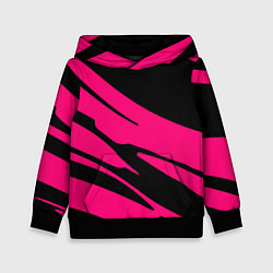 Детская толстовка Чёрный с ярко-розовыми полосами