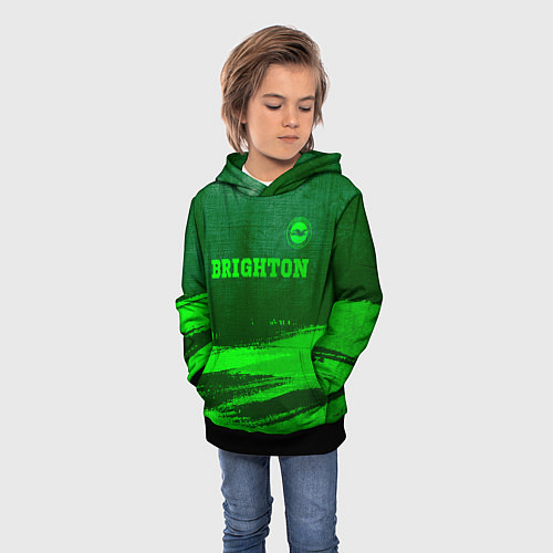 Детская толстовка Brighton - green gradient посередине / 3D-Черный – фото 3