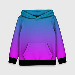 Толстовка-худи детская Неоновая текстура градиента, цвет: 3D-черный