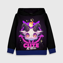 Толстовка-худи детская Cute as hell, цвет: 3D-синий