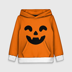 Толстовка-худи детская Весёлая тыква верх, цвет: 3D-белый