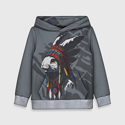Толстовка-худи детская Кролик-индеец, цвет: 3D-меланж