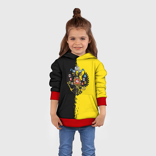 Детская толстовка Российская империя краски / 3D-Красный – фото 4