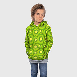 Толстовка-худи детская Киви цветной паттерн, цвет: 3D-меланж — фото 2