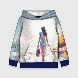 Детская толстовка Девушка на фантастическом пляже