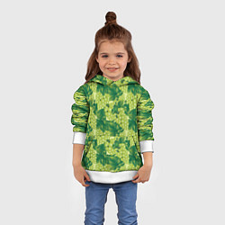Толстовка-худи детская Виноградный цветной паттерн, цвет: 3D-белый — фото 2