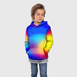 Толстовка-худи детская Линии геометрии градиент, цвет: 3D-меланж — фото 2