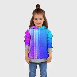 Толстовка-худи детская Неоновая абстракция полосы, цвет: 3D-меланж — фото 2