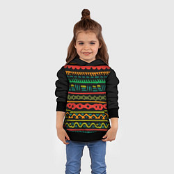 Толстовка-худи детская Ethnic ornament on black, цвет: 3D-черный — фото 2