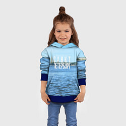 Толстовка-худи детская Санкт-Петербург северная столица России, цвет: 3D-синий — фото 2