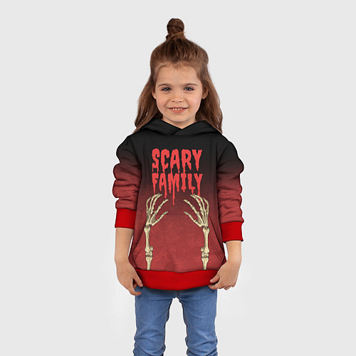 Детская толстовка Scary famyli / 3D-Красный – фото 4