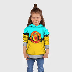 Толстовка-худи детская Манчестер Юнайтед текстура, цвет: 3D-меланж — фото 2