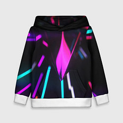 Детская толстовка Оптические лучи неон