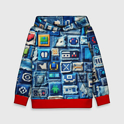 Детская толстовка Пэчворк с геймерскими знаками