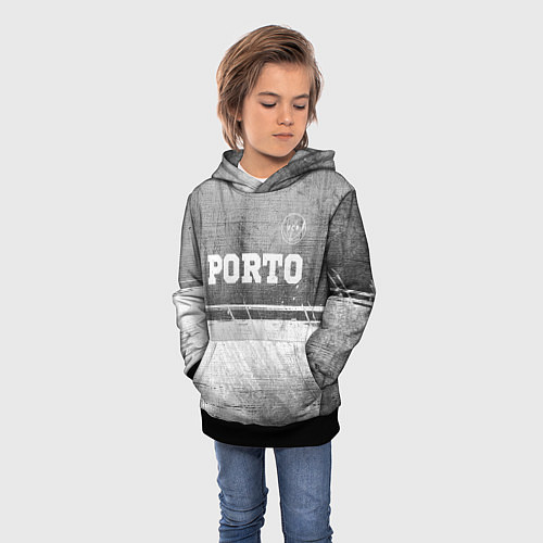 Детская толстовка Porto - grey gradient посередине / 3D-Черный – фото 3