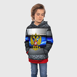 Толстовка-худи детская Нано Россия герб, цвет: 3D-красный — фото 2