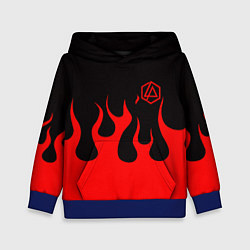 Толстовка-худи детская Linkin park logo fire, цвет: 3D-синий