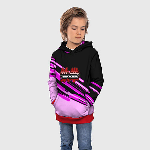 Детская толстовка Tekken pink line / 3D-Красный – фото 3