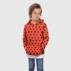 Толстовка-худи детская Roblox game pattern, цвет: 3D-белый — фото 2