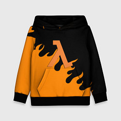 Толстовка-худи детская Half life orange fire, цвет: 3D-черный