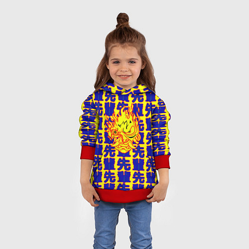 Детская толстовка Samurai logo patten japan / 3D-Красный – фото 4
