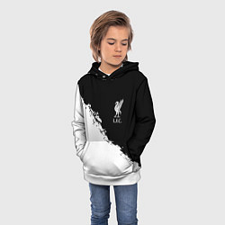 Толстовка-худи детская Liverpool fc белые краски, цвет: 3D-белый — фото 2