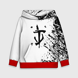 Толстовка-худи детская Doom logo краски чёрные, цвет: 3D-красный