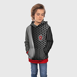 Толстовка-худи детская Mercedes металическая сетка, цвет: 3D-красный — фото 2